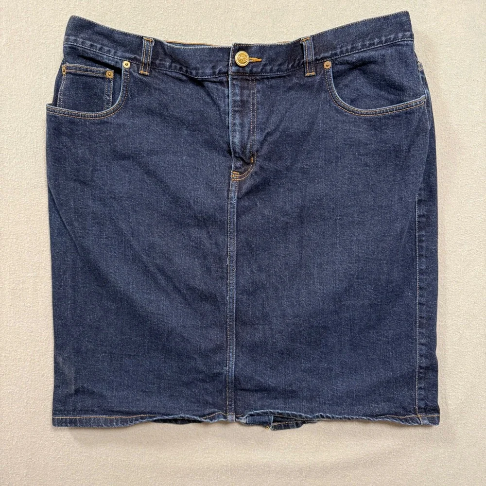 Lauren Ralph Lauren Vintage LRL 5-Pocket Denim Dark‎ Wash Pencil Skirt Women 18W